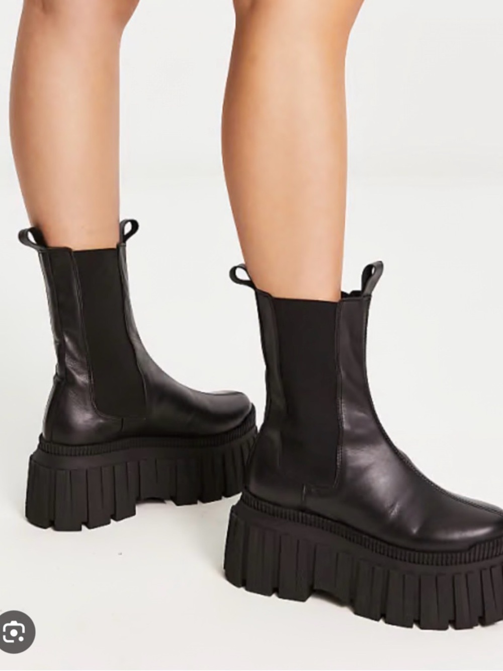 ISO L'INTERVALLE Black Chunky Platform Boots